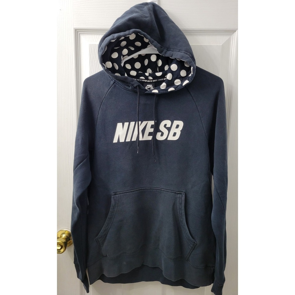 Nike SB Women's Medium Pullover Hoodie Sweatshirt Black Polka Dots